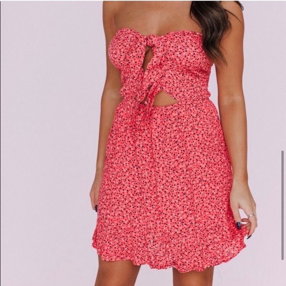 Pink patriotic star print 4th of July women’s cute mini dress - Picture 4 of 5